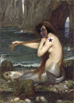 Amber's head on Waterhouse's Mermaid