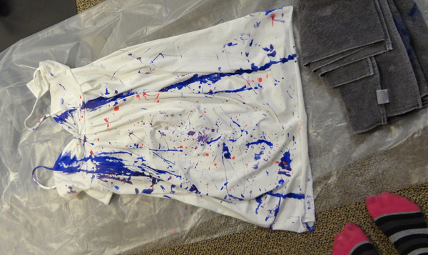 The paint-spattered dress at the end of the night